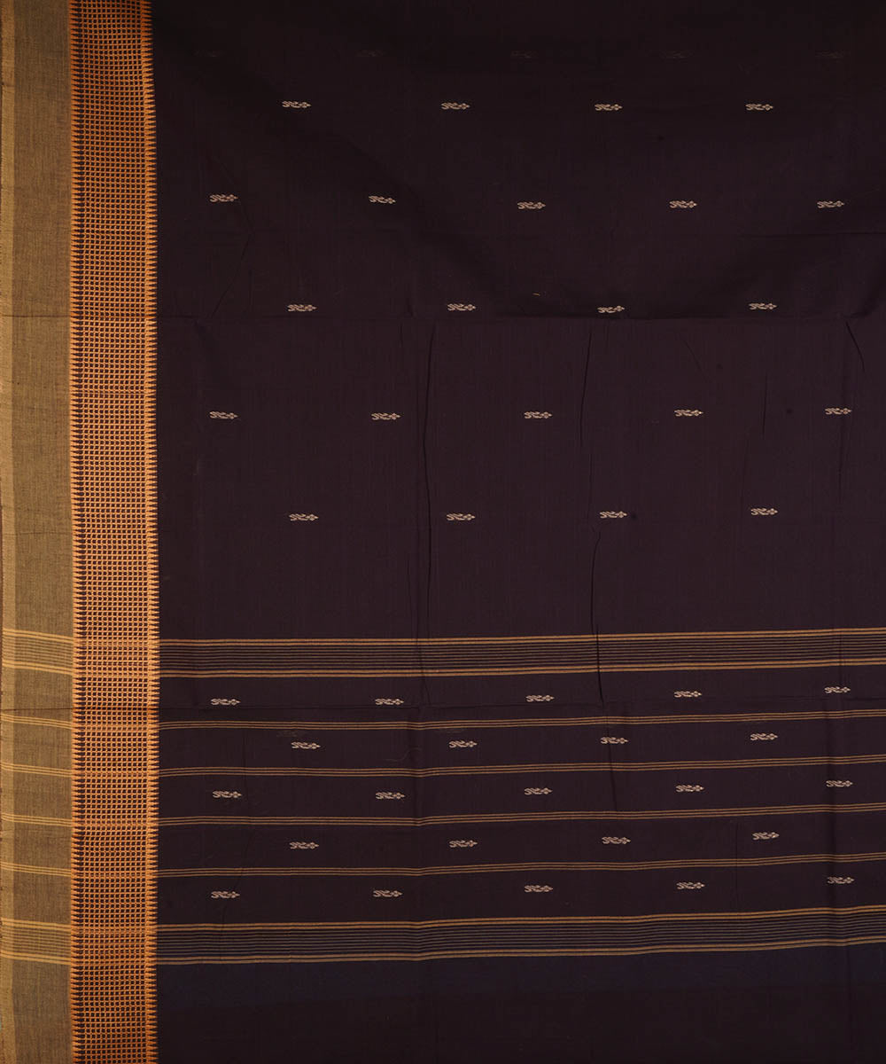 Black cotton handwoven venkatagiri saree