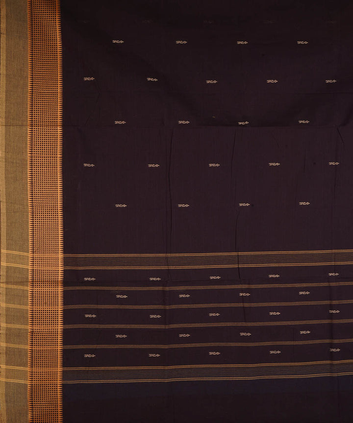 Black cotton handwoven venkatagiri saree