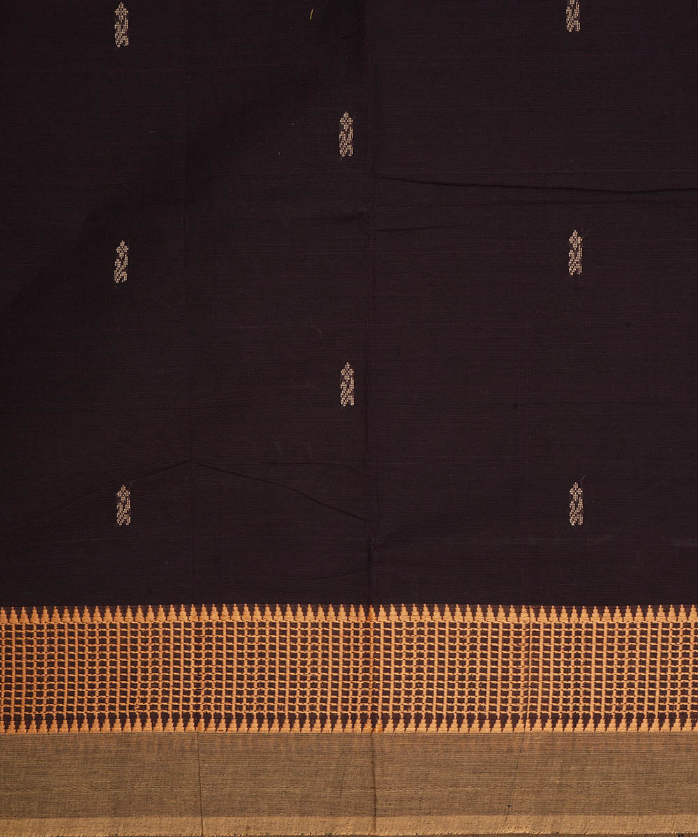 Black cotton handwoven venkatagiri saree