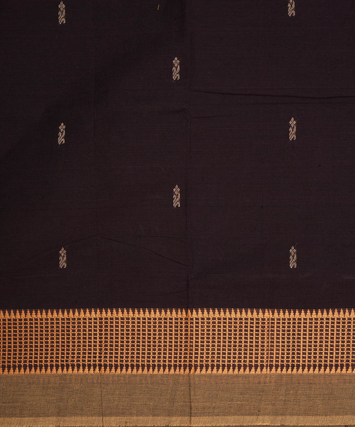 Black cotton handwoven venkatagiri saree
