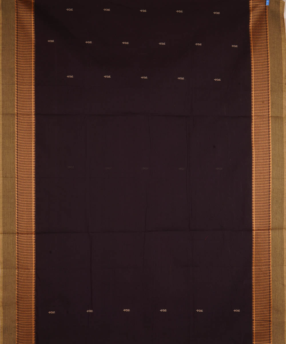Black cotton handwoven venkatagiri saree