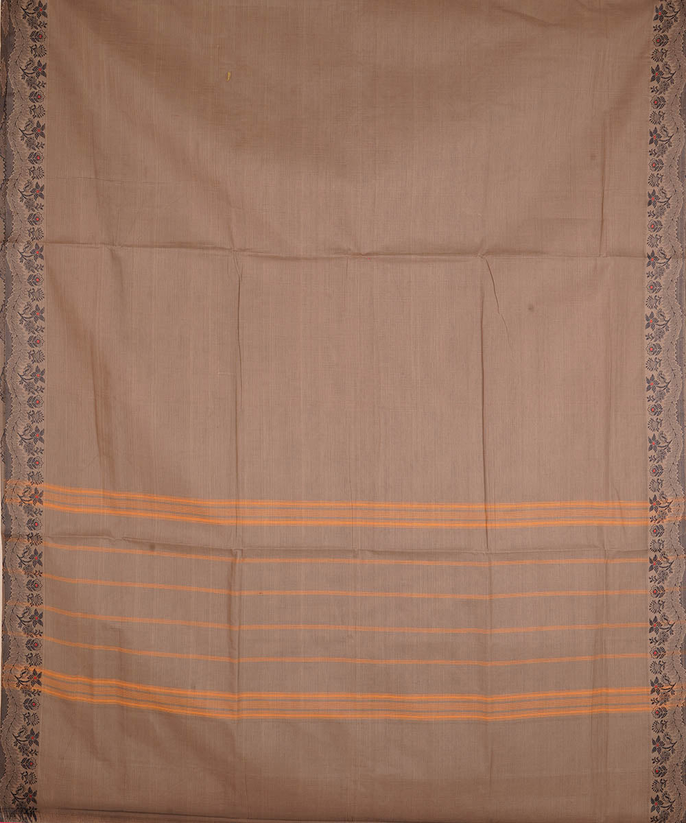 Mauve brown cotton handwoven venkatagiri saree