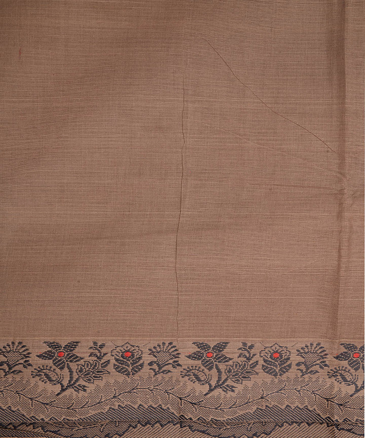 Mauve brown cotton handwoven venkatagiri saree