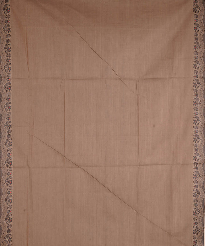Mauve brown cotton handwoven venkatagiri saree