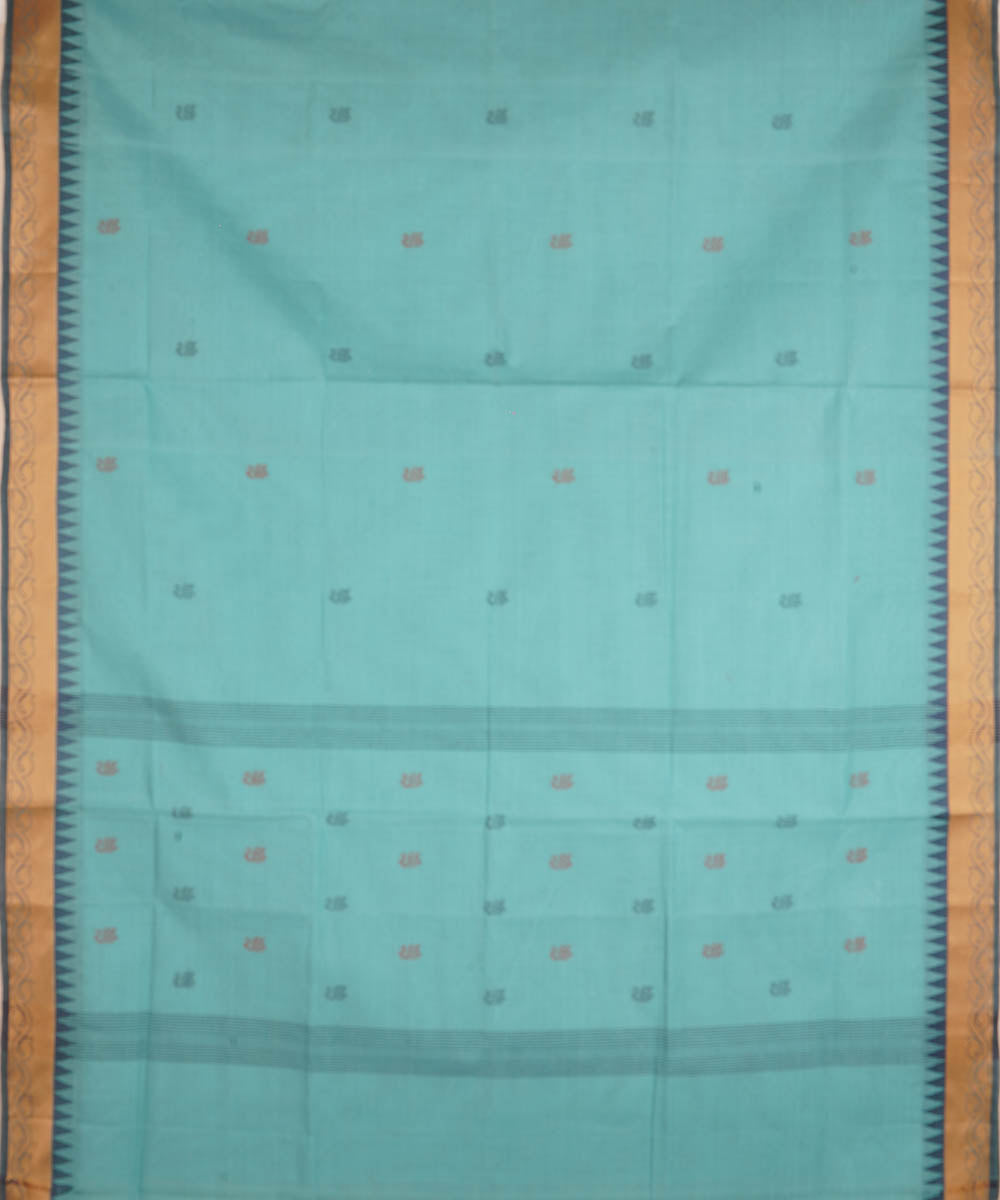 Pale blue cotton handwoven venkatagiri saree