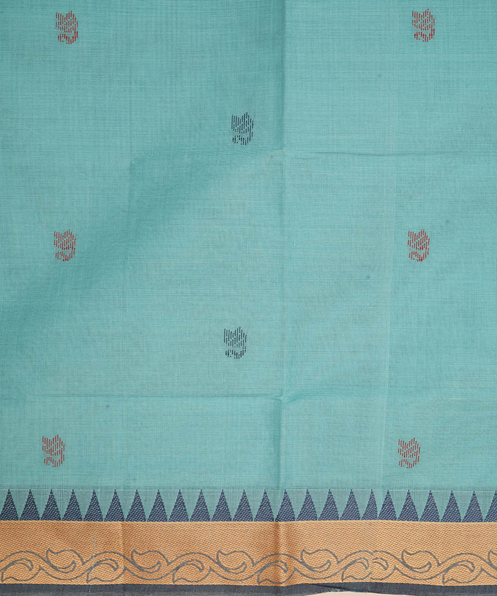 Pale blue cotton handwoven venkatagiri saree