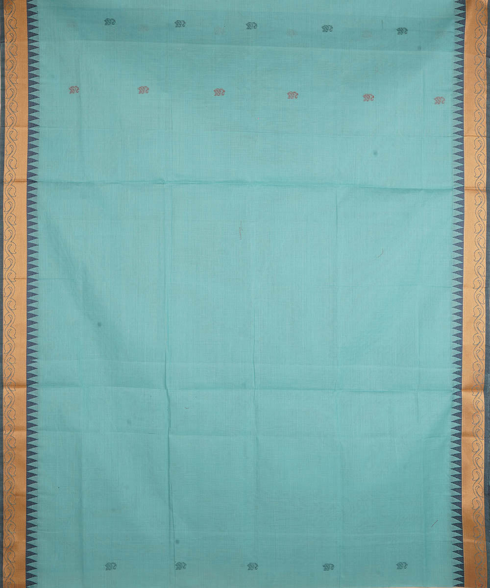 Pale blue cotton handwoven venkatagiri saree