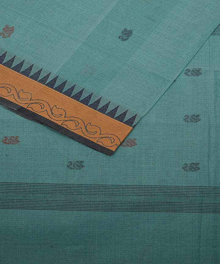 Pale blue cotton handwoven venkatagiri saree