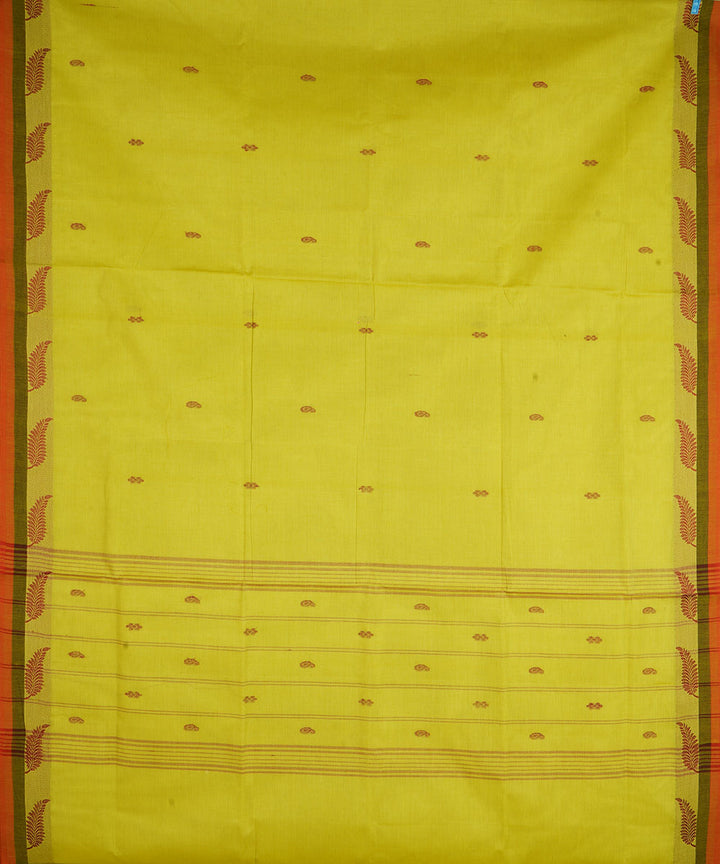 Yellow cotton handwoven venkatagiri saree
