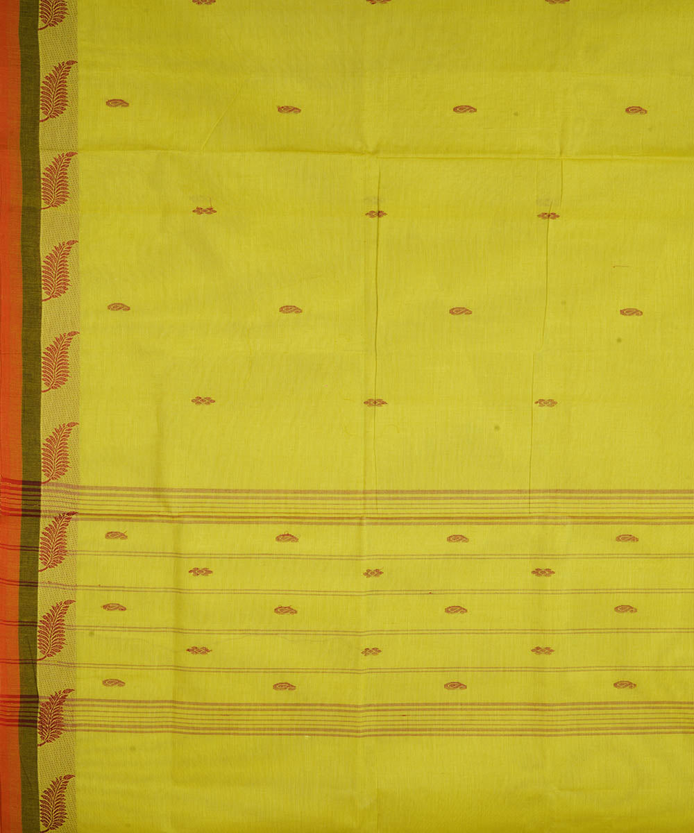 Yellow cotton handwoven venkatagiri saree