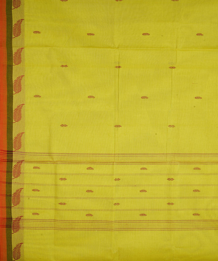 Yellow cotton handwoven venkatagiri saree