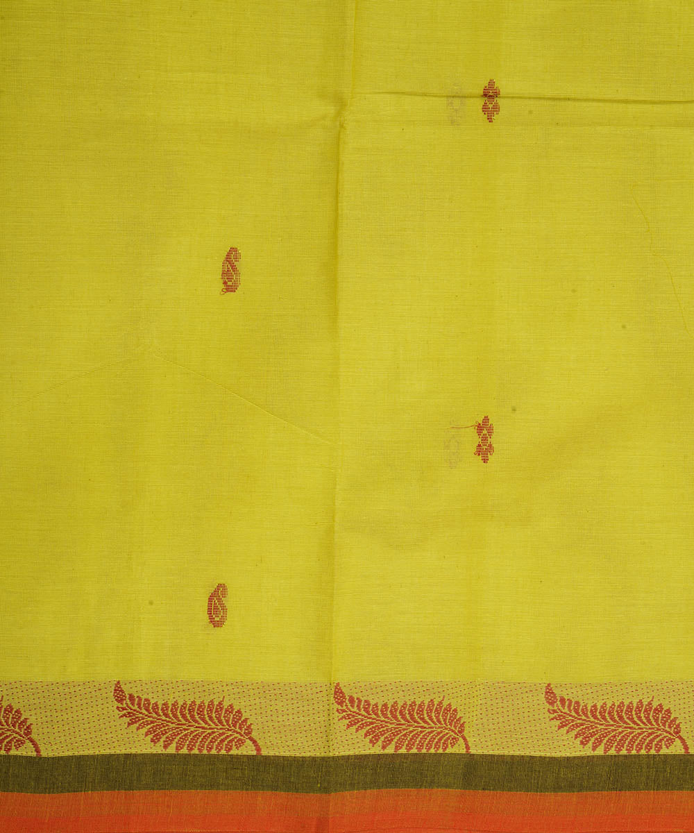 Yellow cotton handwoven venkatagiri saree