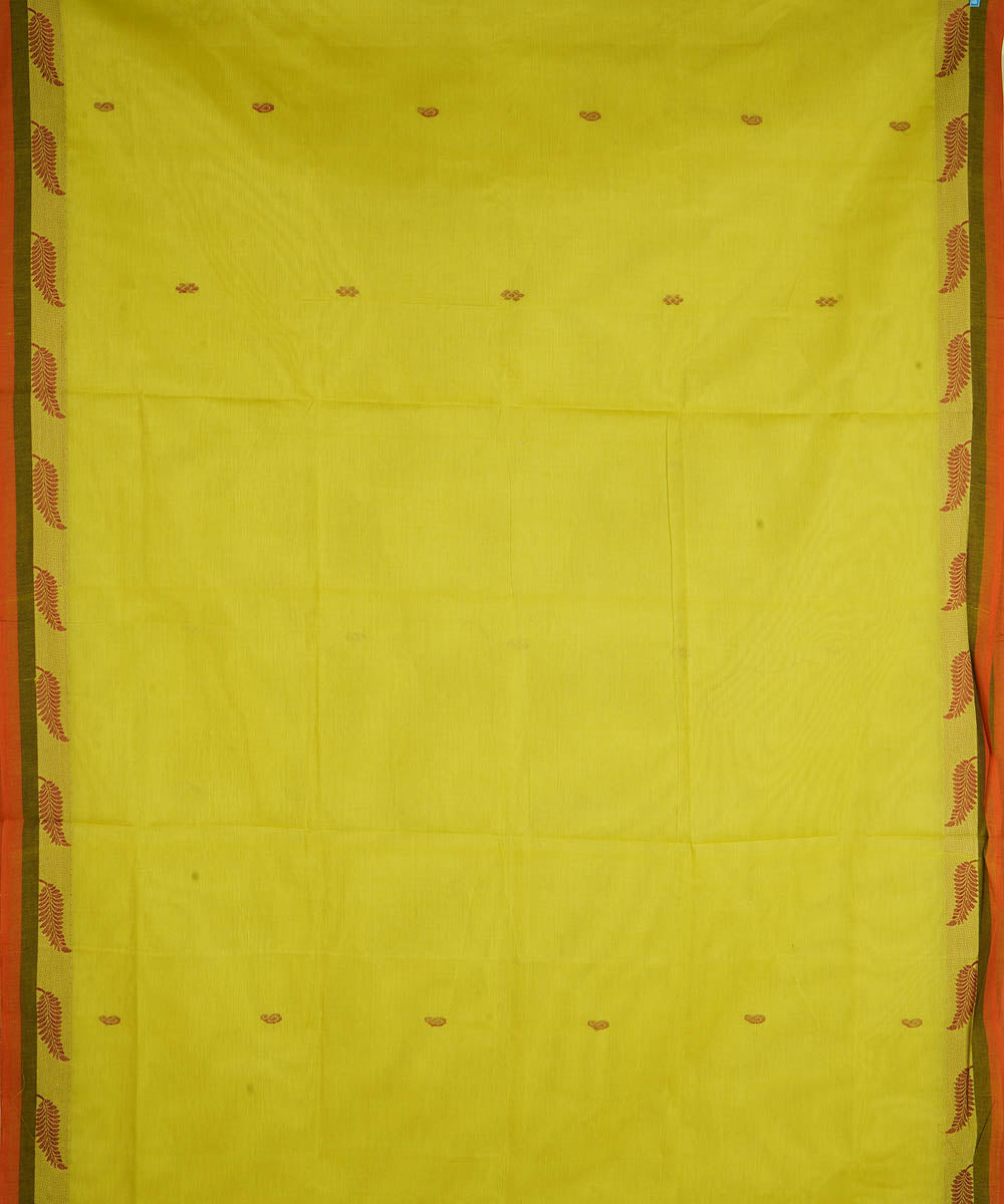 Yellow cotton handwoven venkatagiri saree