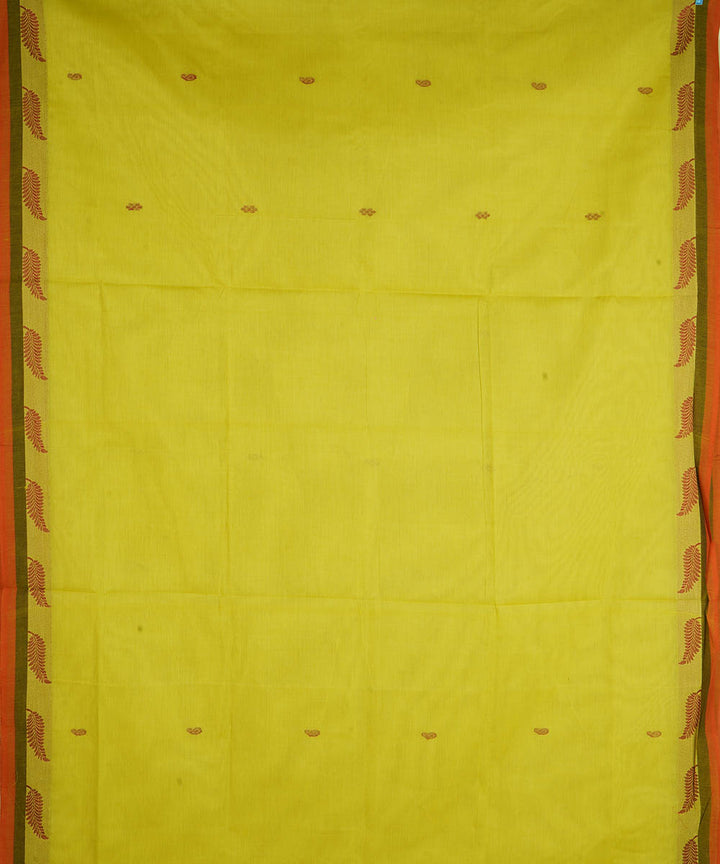 Yellow cotton handwoven venkatagiri saree