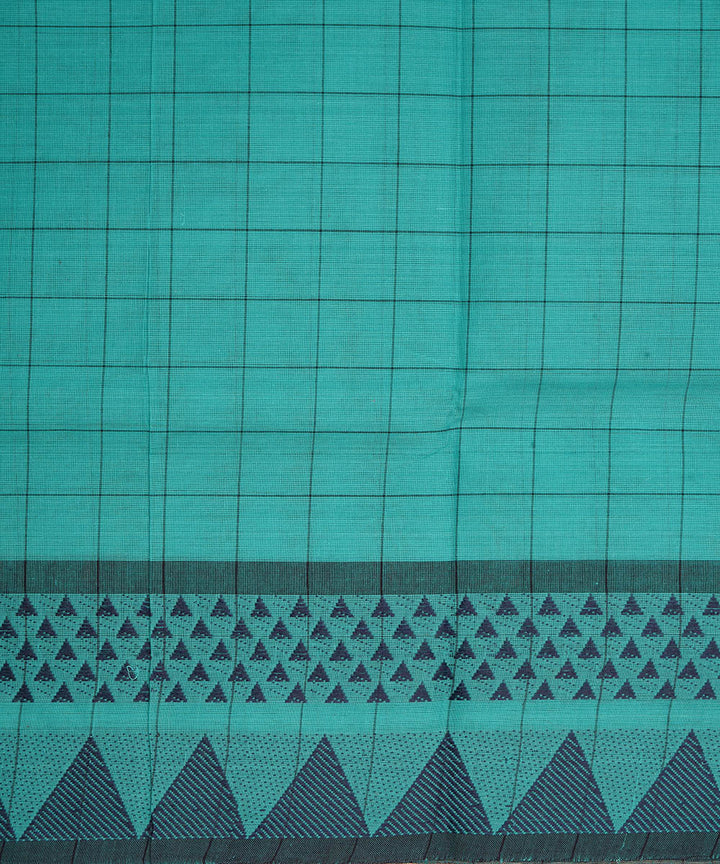 Bright blue cotton handwoven venkatagiri saree