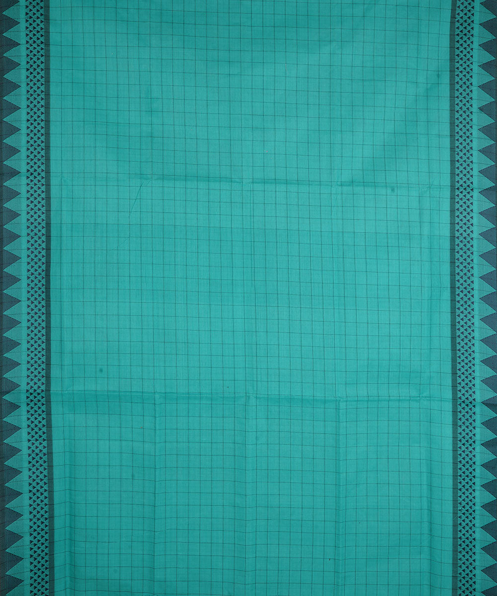 Bright blue cotton handwoven venkatagiri saree