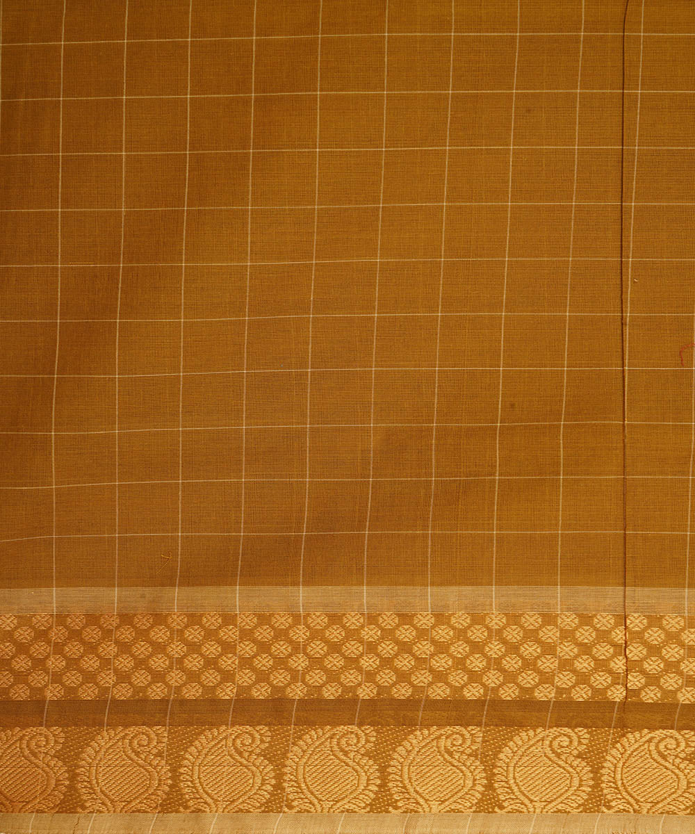 Light brown cotton handwoven venkatagiri saree