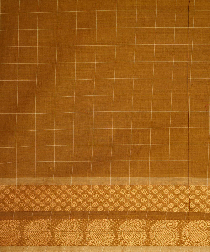 Light brown cotton handwoven venkatagiri saree
