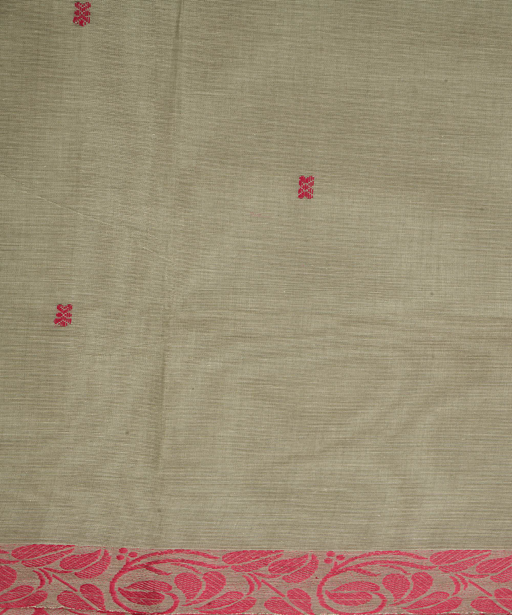 Grey and pink cotton handwoven venkatagiri saree