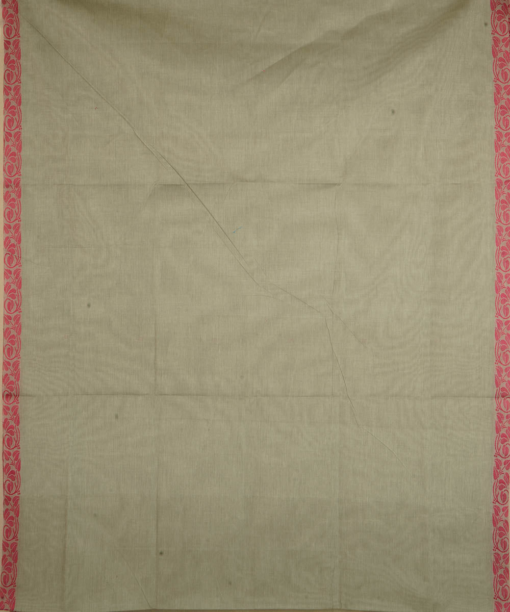 Grey and pink cotton handwoven venkatagiri saree