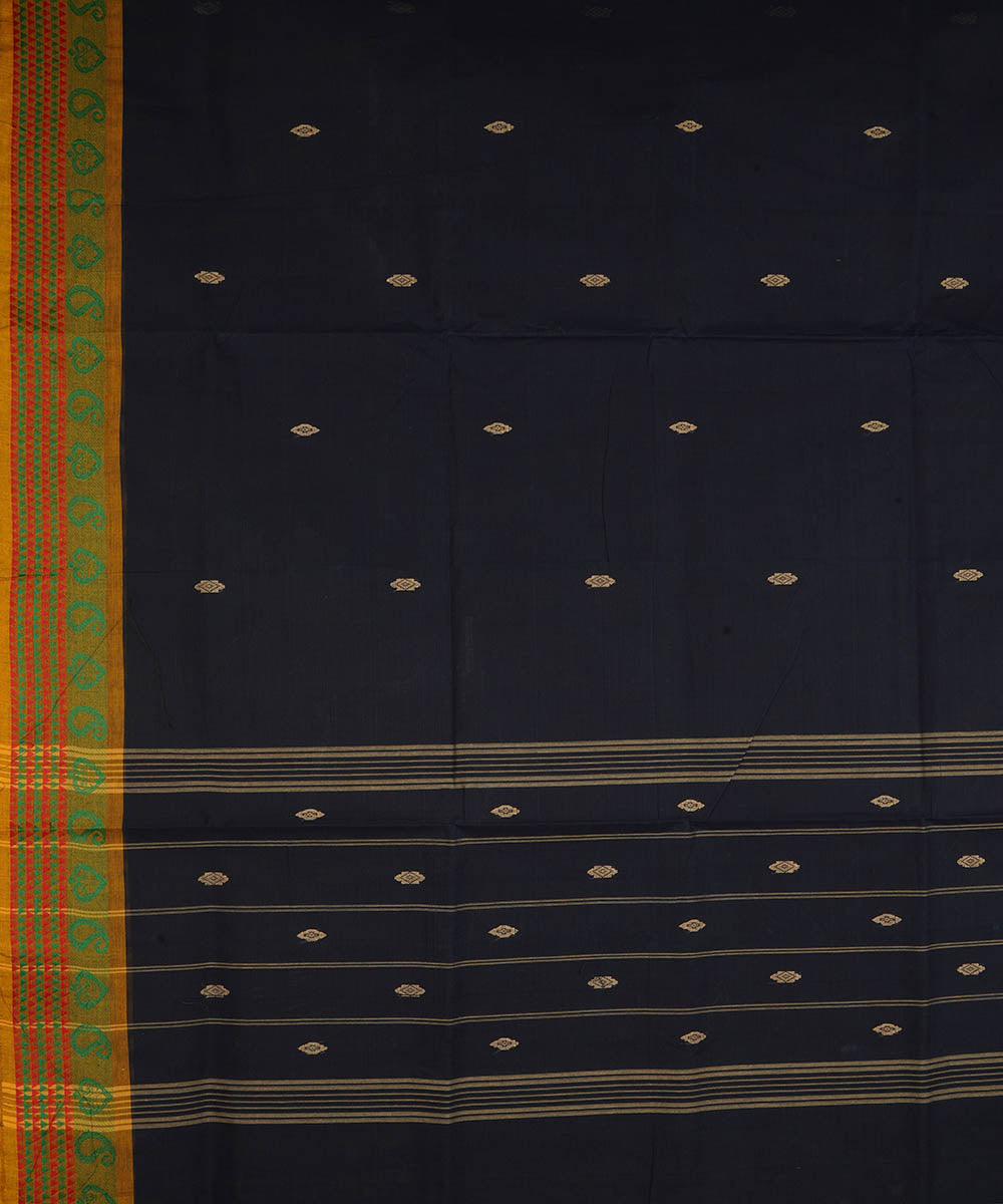 Navy blue cotton handloom venkatagiri saree