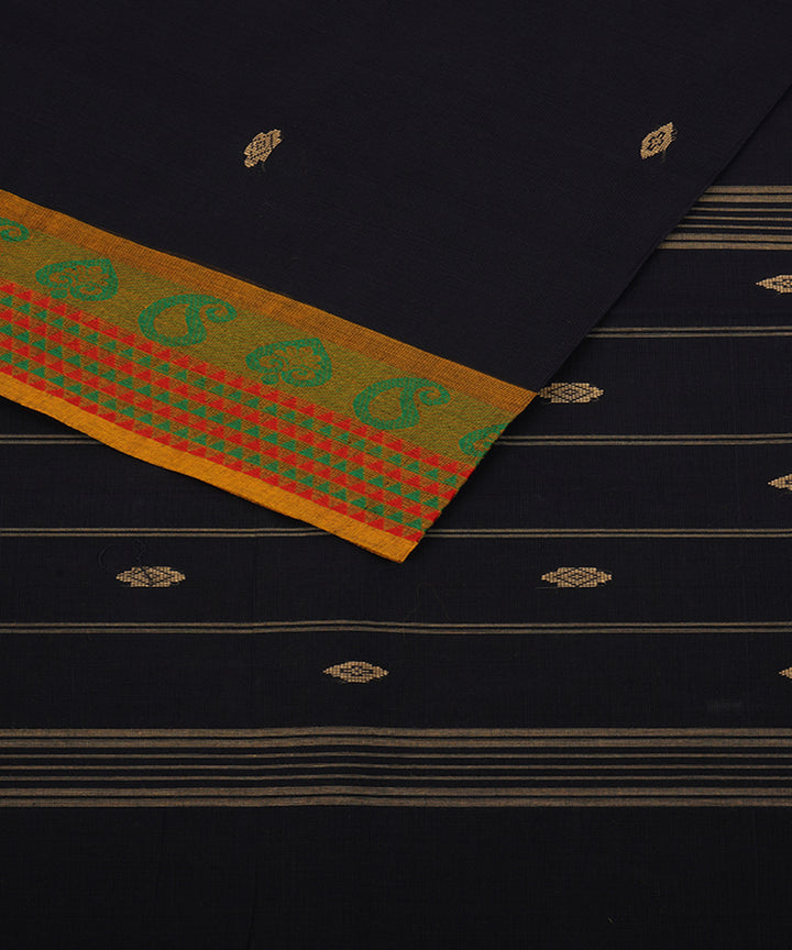 Navy blue cotton handloom venkatagiri saree