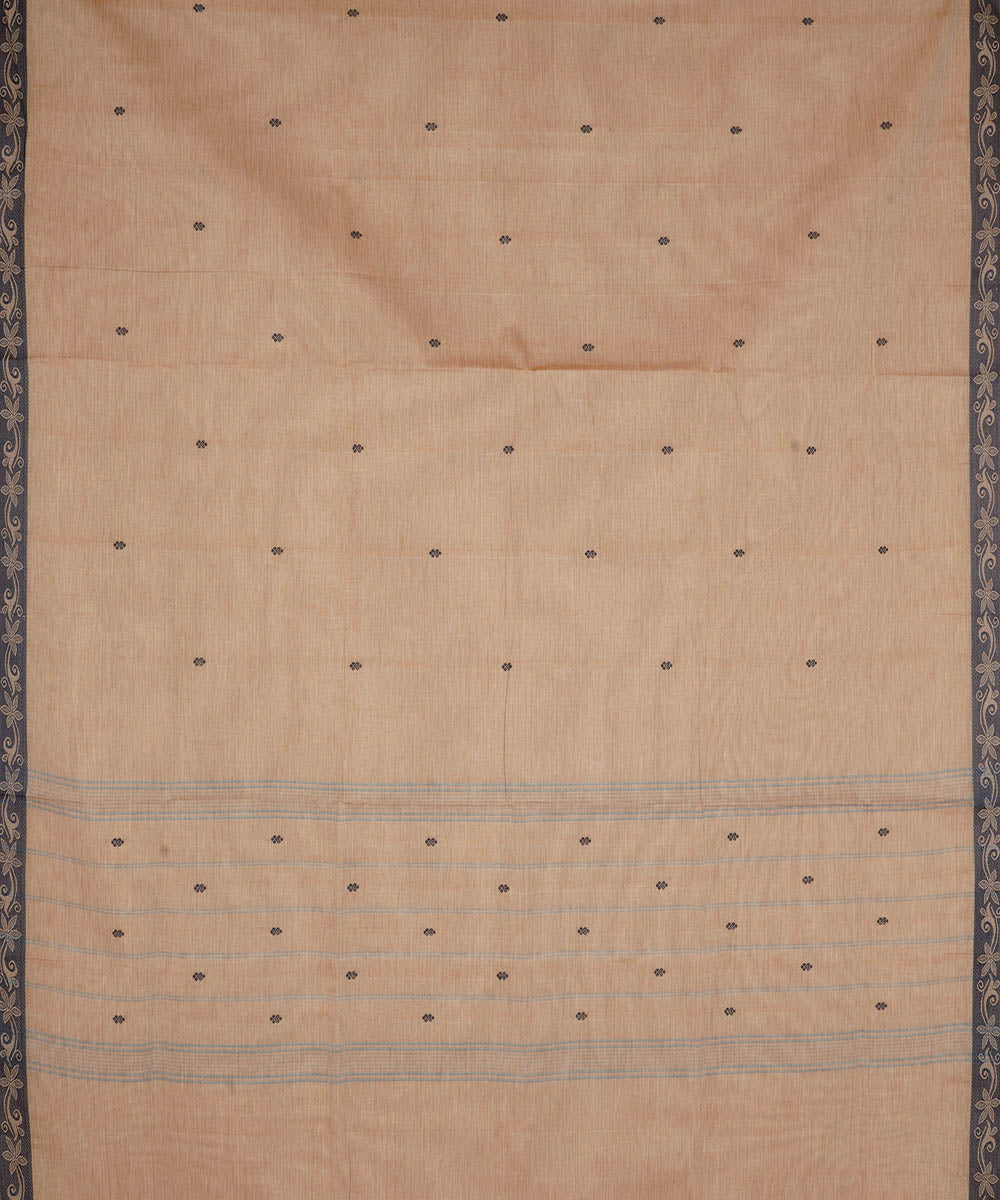 Cream pink cotton handloom venkatagiri saree