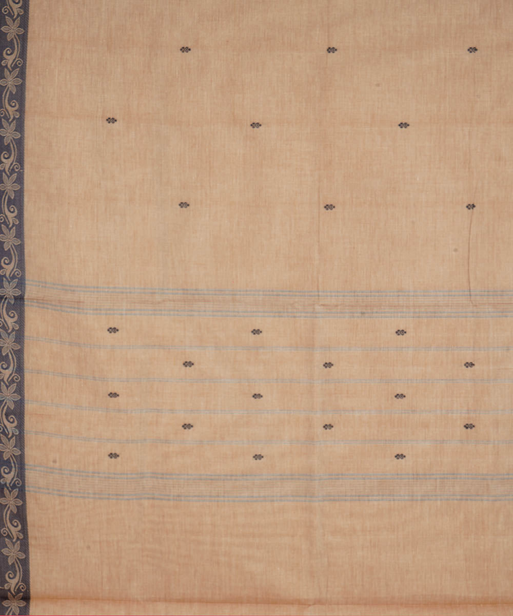 Cream pink cotton handloom venkatagiri saree