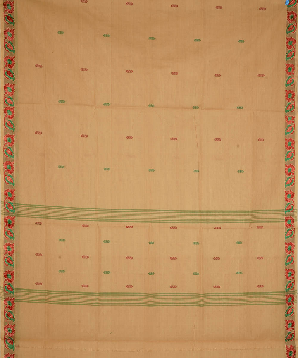 Beige cotton handloom venkatagiri saree