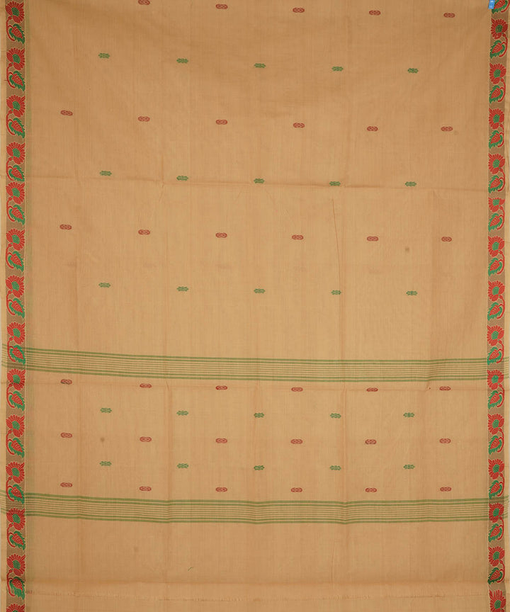 Beige cotton handloom venkatagiri saree
