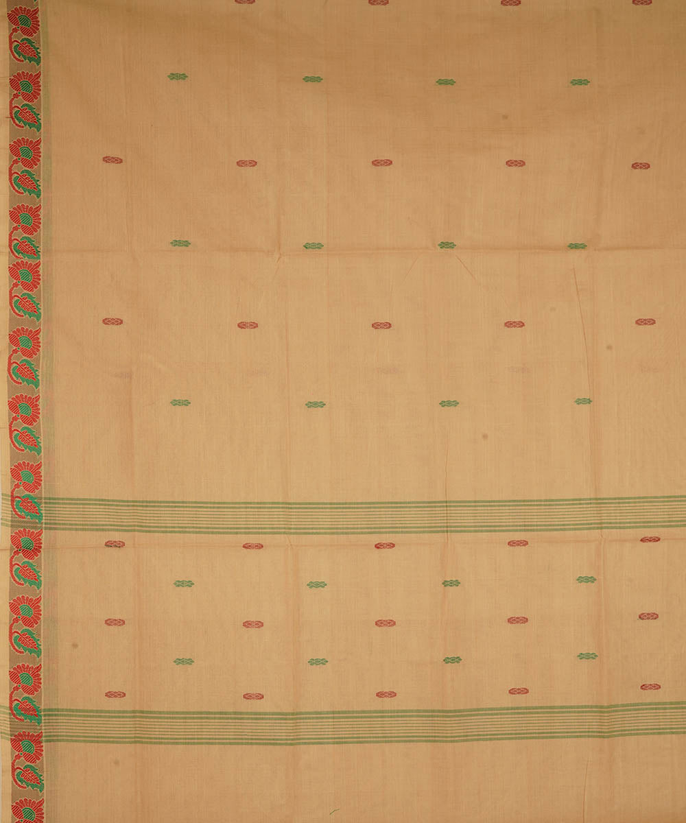 Beige cotton handloom venkatagiri saree