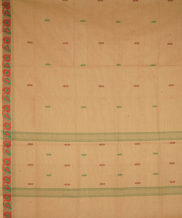 Beige cotton handloom venkatagiri saree