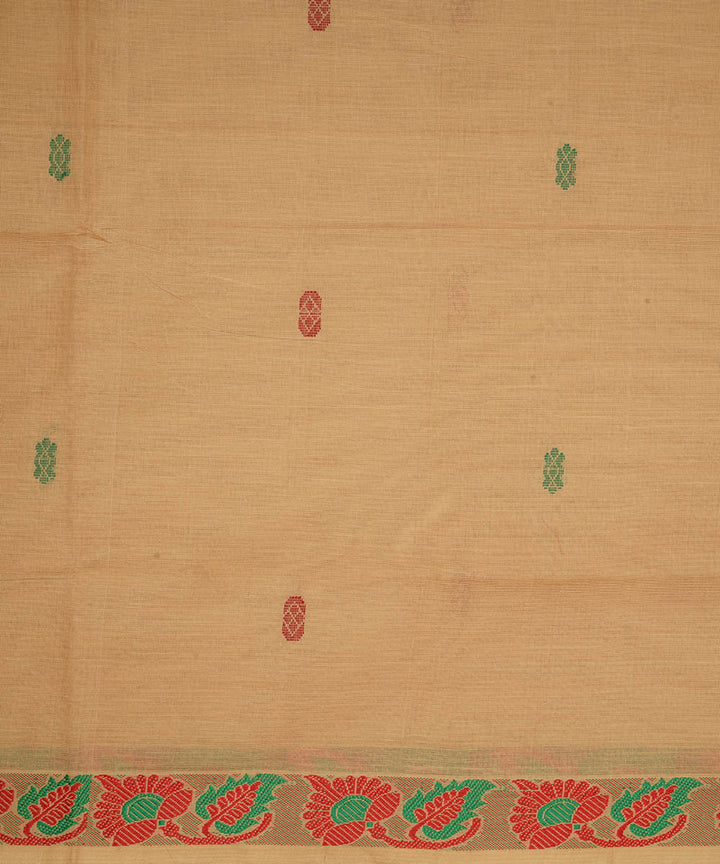 Beige cotton handloom venkatagiri saree