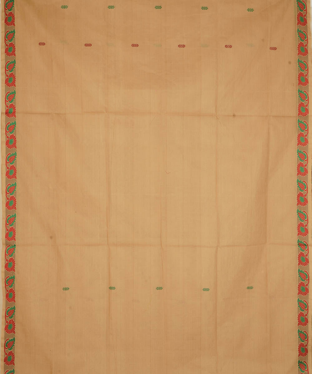 Beige cotton handloom venkatagiri saree