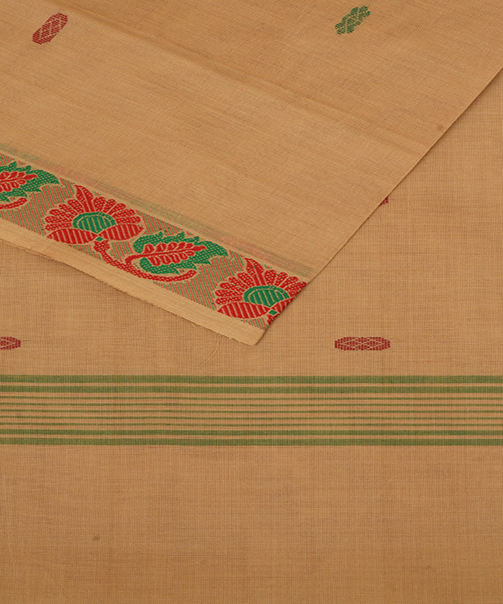 Beige cotton handloom venkatagiri saree