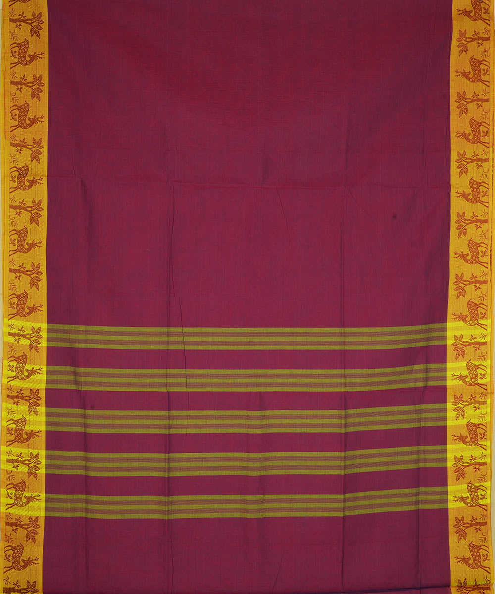 Purple cotton handwoven venkatagiri saree