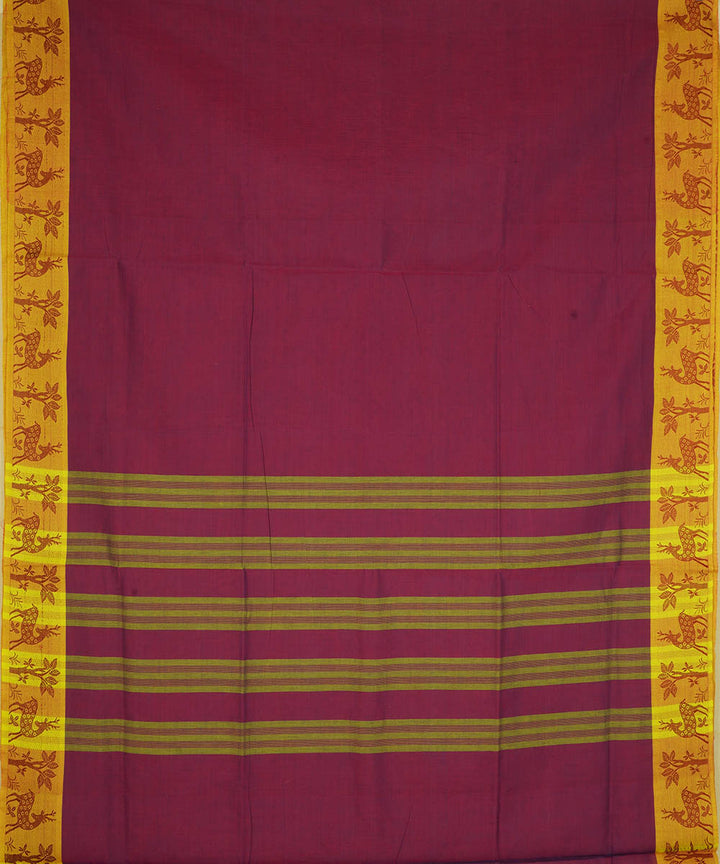 Purple cotton handwoven venkatagiri saree
