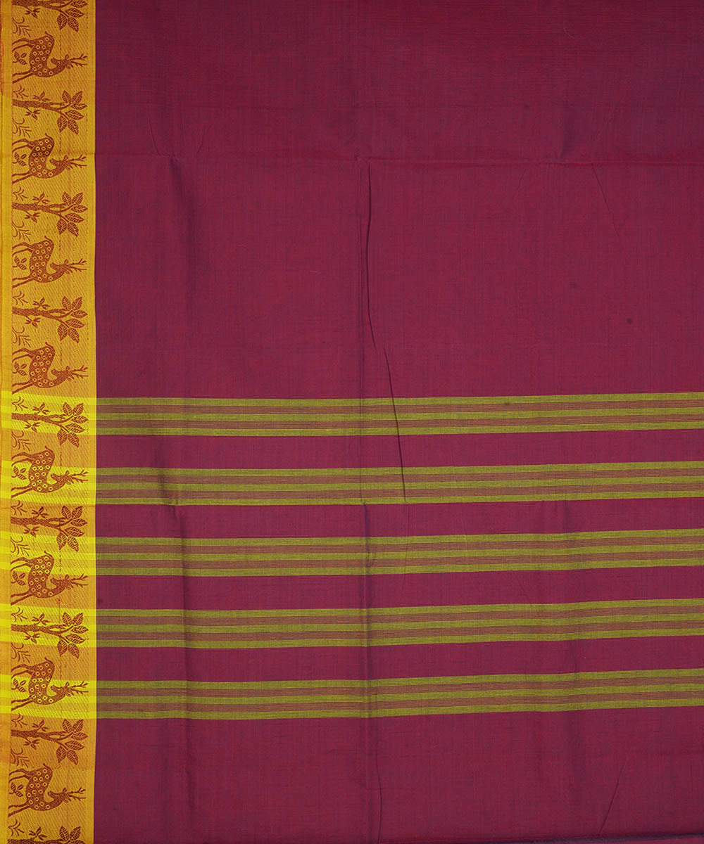 Purple cotton handwoven venkatagiri saree