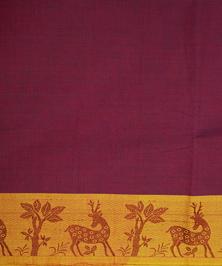 Purple cotton handwoven venkatagiri saree