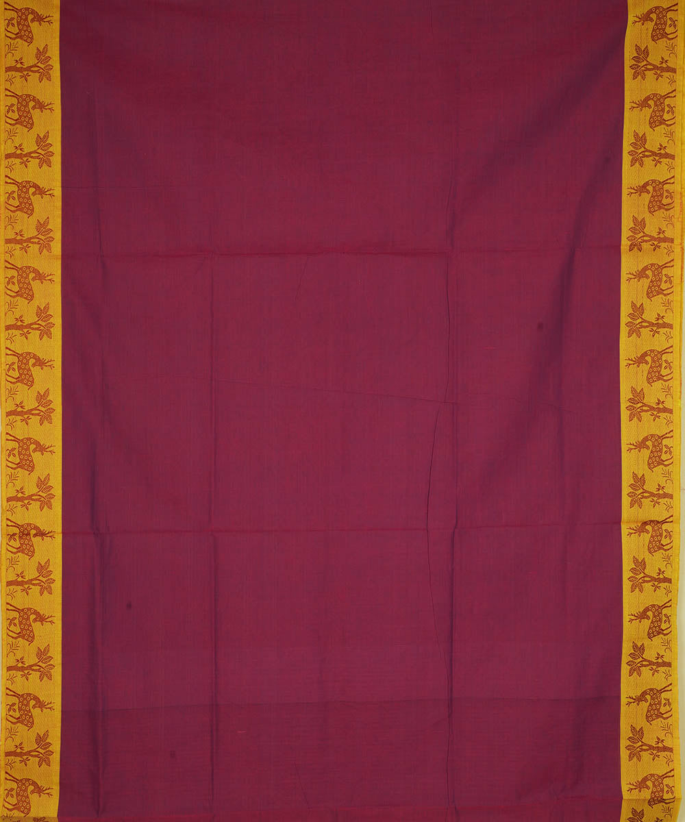 Purple cotton handwoven venkatagiri saree