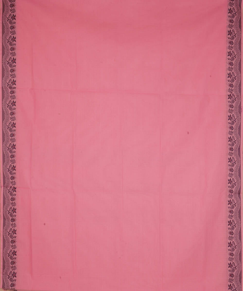 Light pink cotton handwoven venkatagiri saree