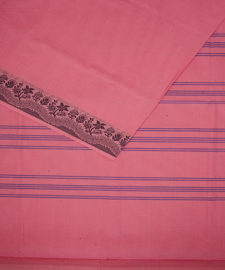 Light pink cotton handwoven venkatagiri saree