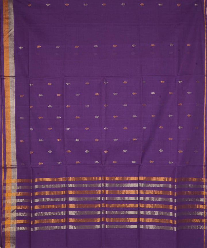 Violet cotton handwoven venkatagiri saree