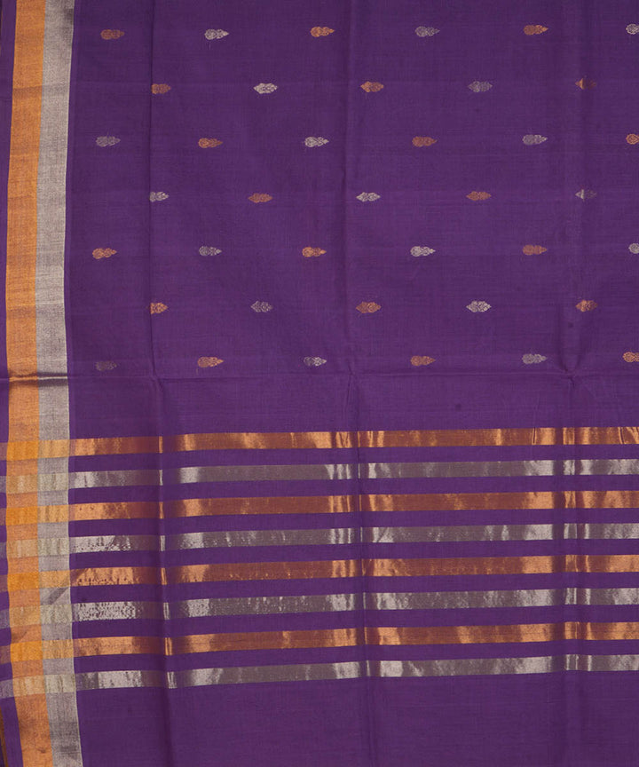 Violet cotton handwoven venkatagiri saree