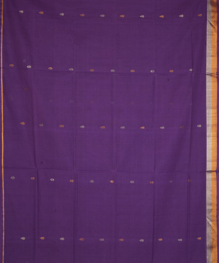 Violet cotton handwoven venkatagiri saree