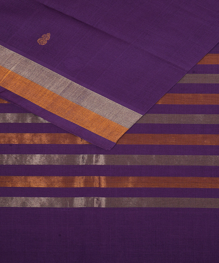 Violet cotton handwoven venkatagiri saree