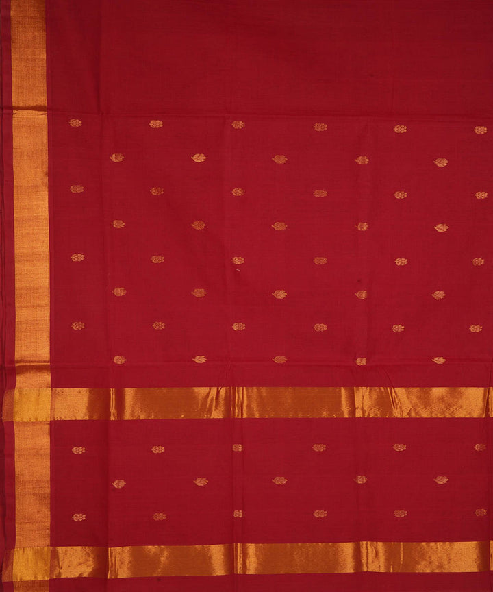 Maroon cotton handwoven venkatagiri saree