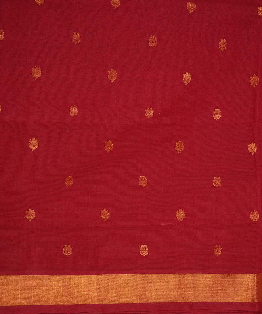 Maroon cotton handwoven venkatagiri saree