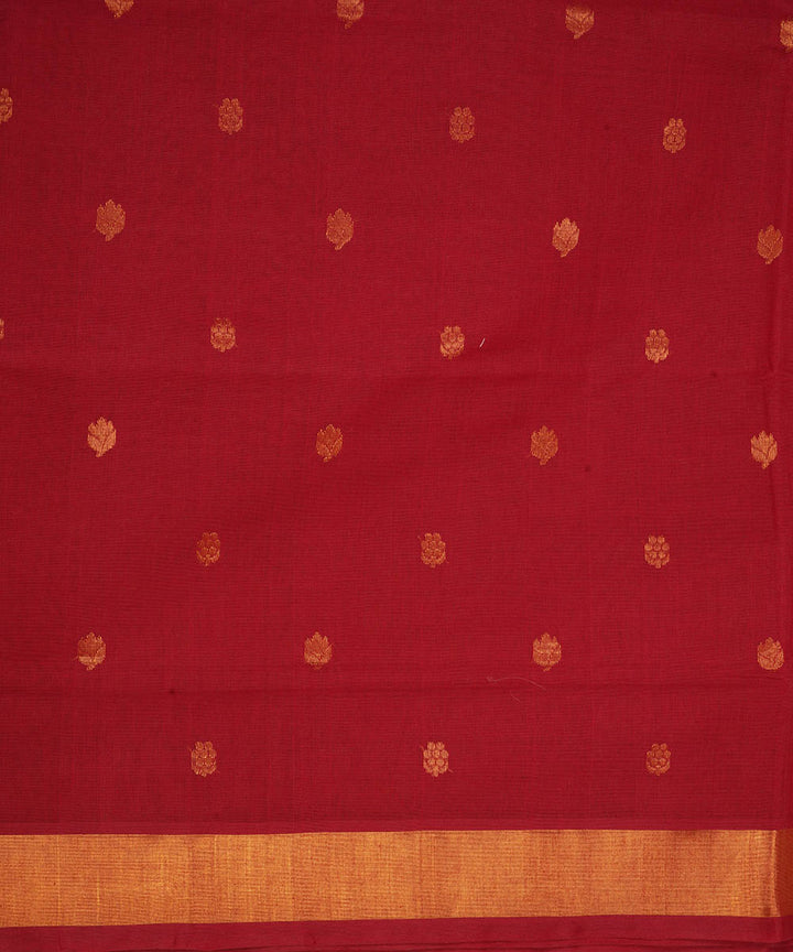 Maroon cotton handwoven venkatagiri saree