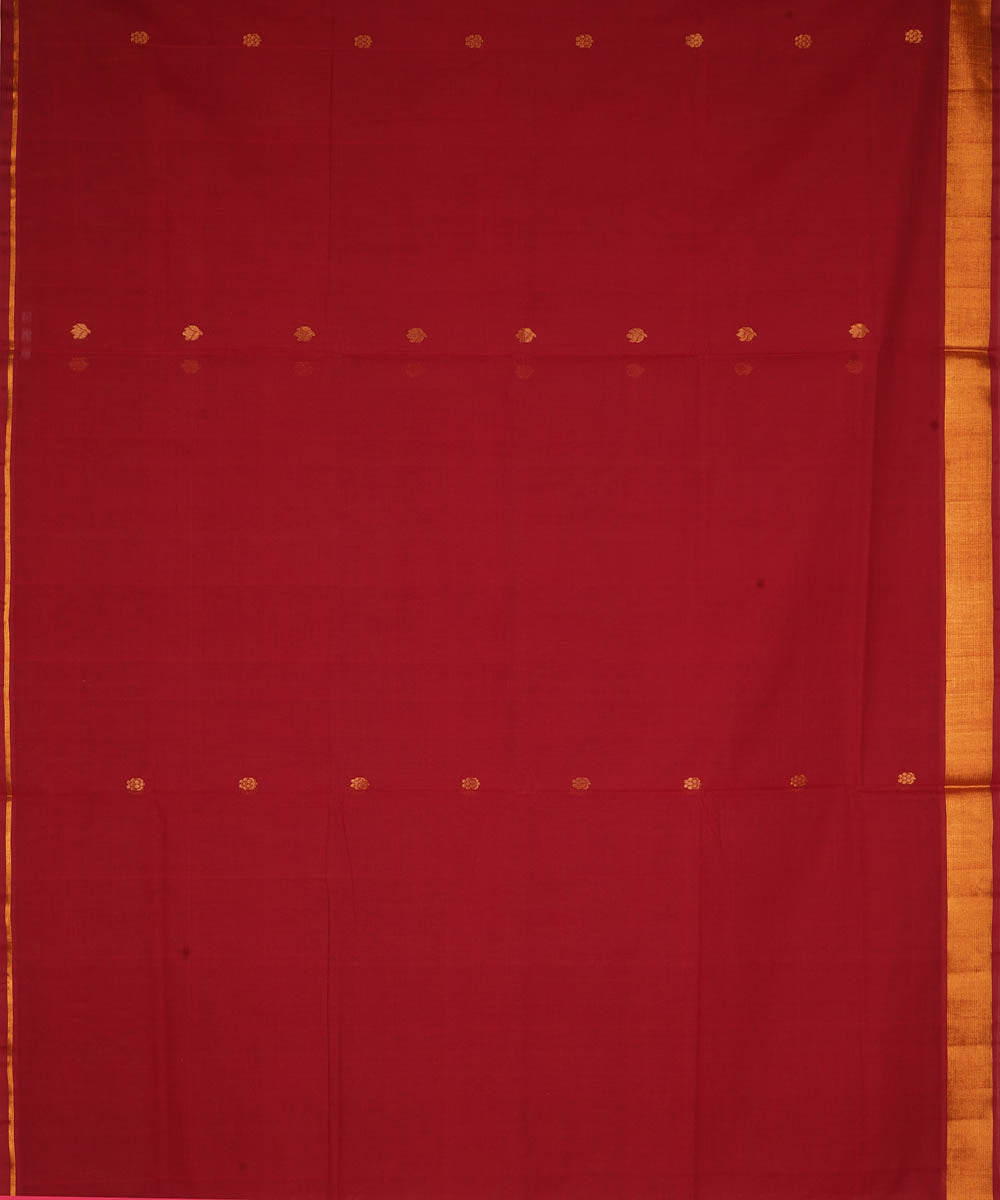 Maroon cotton handwoven venkatagiri saree